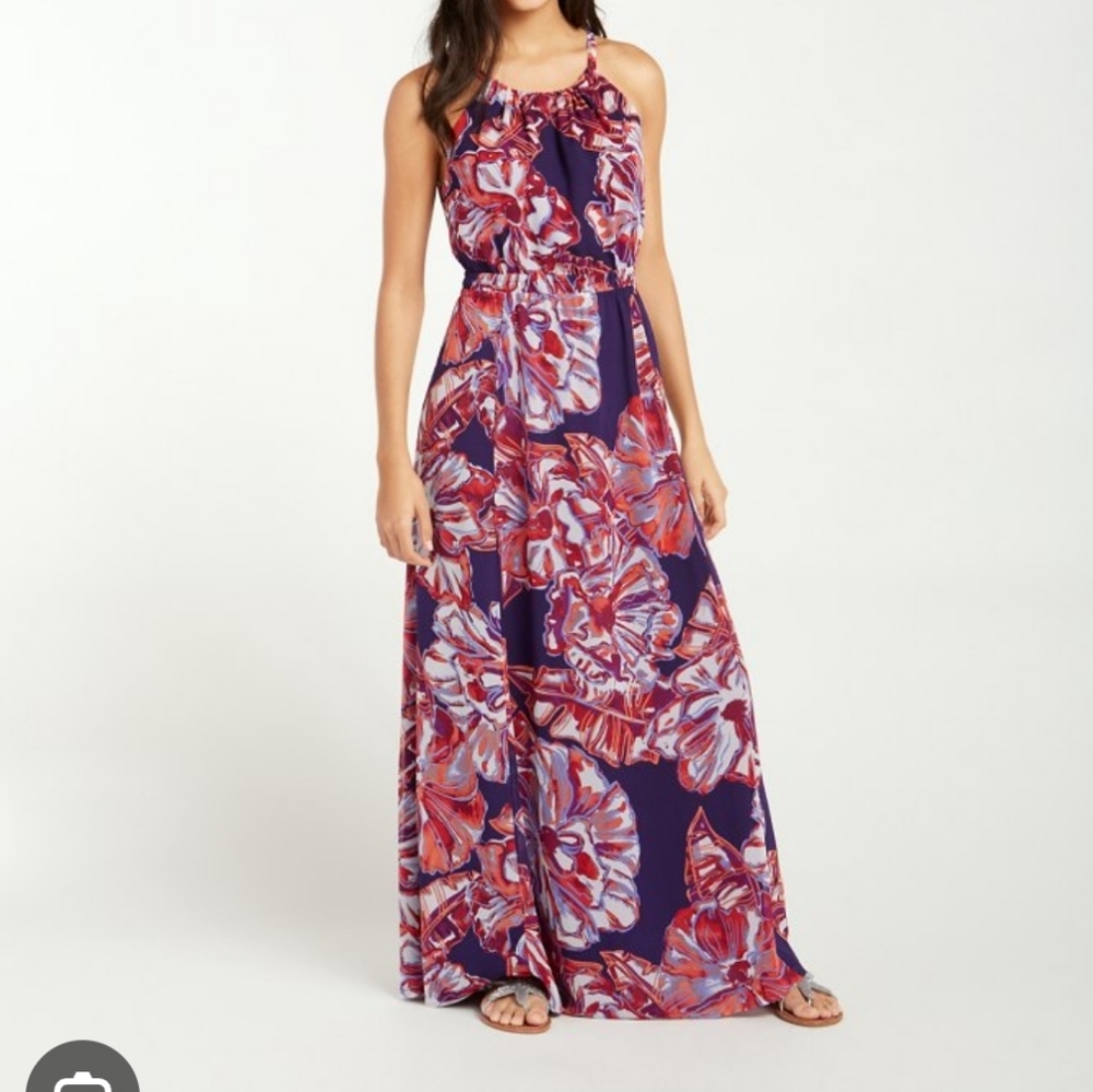 Tommy Bahama Purple and Red Floral Dress